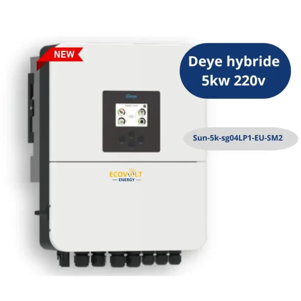 Onduleur solaire hybride Deye SUN-5K à 12K SG04LP1 triphasé 48V PRIX MAROC avec 2 MPPT pour systèmes photovoltaïques avec batterie